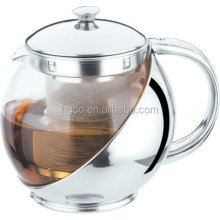 glass teapot with infuser/stainless steel Youli kettle with pyrex glass